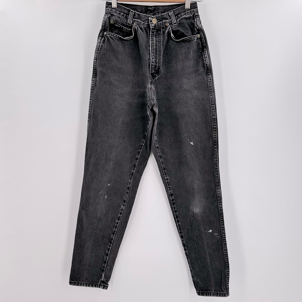 Chic Brand Vintage 80’s High Rise Tapered Mom Jeans Grunge Paint Size 6 Average